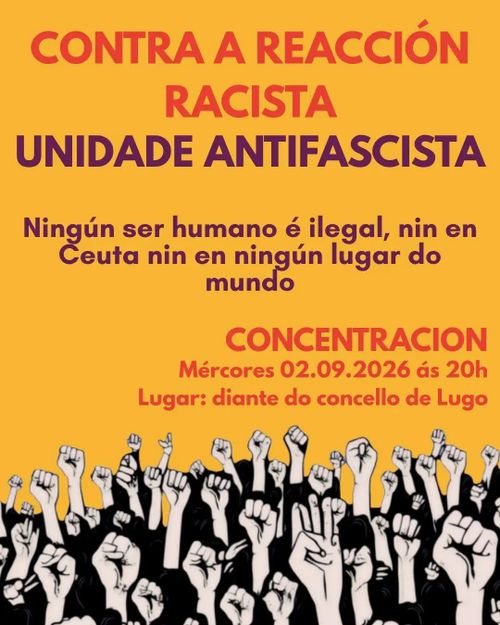 Fronte ao racismo: solidariedade, dereitos e dignidade. Ante a concentración do PP de Lugo por Ceuta ligado ao racismo, queremos aclarar: